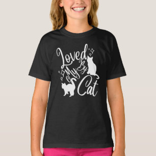 Loved By My Cat In White Kids T-Shirt