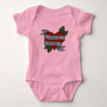 LOVED BY MY DAD - Heart-sash tattoo 