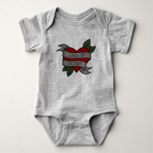 LOVED BY MY MUM - Heart-sash tattoo - Baby Bodysuit