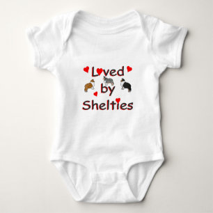 Loved by shelties baby bodysuit