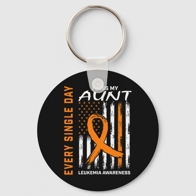 Loved One In Memory Of Aunt Leukaemia Awareness Am Keychain (Front)