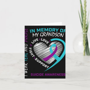 Loved One In Memory Of Grandson Suicide Awareness  Card