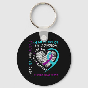 Loved One In Memory Of Grandson Suicide Awareness Keychain
