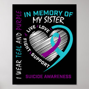 Loved One In Memory Of Sister Suicide Awareness Pr Poster