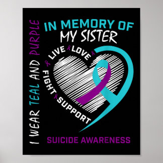 Loved One In Memory Of Sister Suicide Awareness Pr Poster