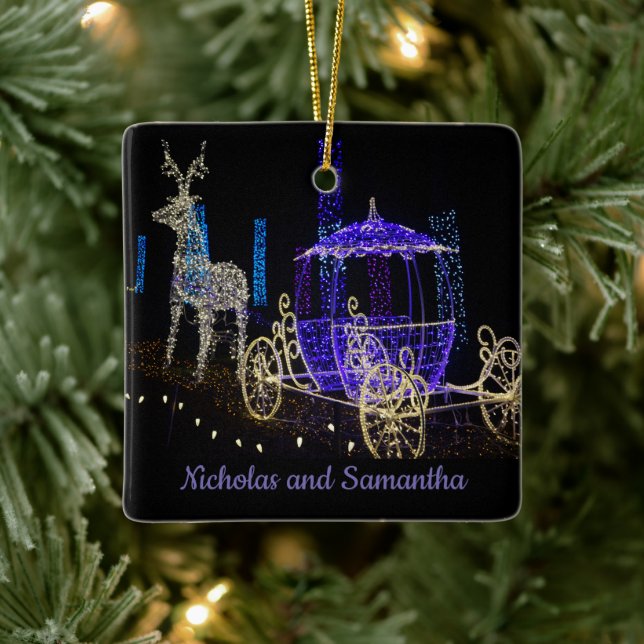 LOVED ornaments His Her Name Horse Deer Carriage (Tree)