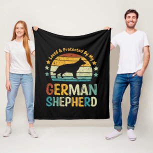 Loved & Protected By My GSD, or Your Own Text Fleece Blanket