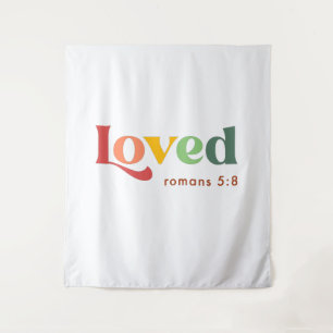 Loved Roman 5:8 Bible Verse  Tapestry
