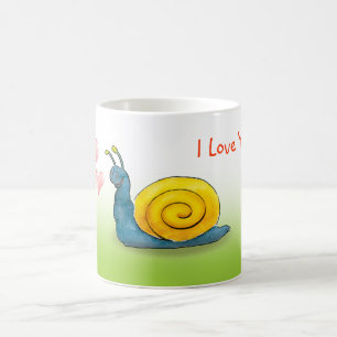 Loved snail with big heart coffee mug