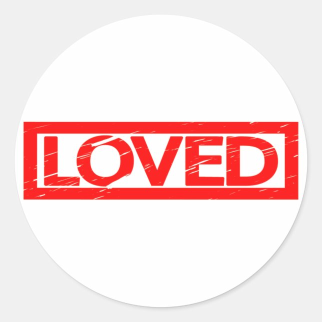 Loved Stamp Classic Round Sticker (Front)