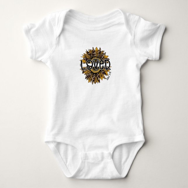 Loved Sunflower Baby Bodysuit (Front)
