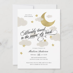 Loved to the Moon and Back Baby Shower Gold Stars