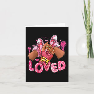 Loved Valentine's Day Afro Sneakers Valentine Wome Card