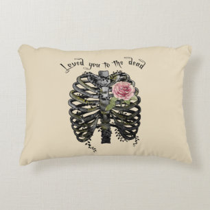 Loved You to the Dead – Gothic Rib Cage Accent Pillow