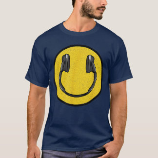 Lovehe 90s Retro Vintage Headphones Smile Grunge M T-Shirt