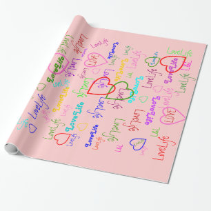 LoveLife multi colour Glossy Wrapping Paper