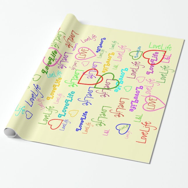 LoveLife multi colour Glossy Wrapping Paper (Unrolled)