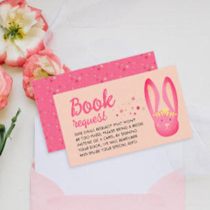 Lovely 1st Birthday Bunny Book Request Party Enclosure Card