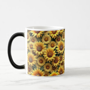 Lovely 3D Sunflowers Magic Mug