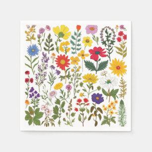 Lovely 60’s Retro Wildflowers, Napkin