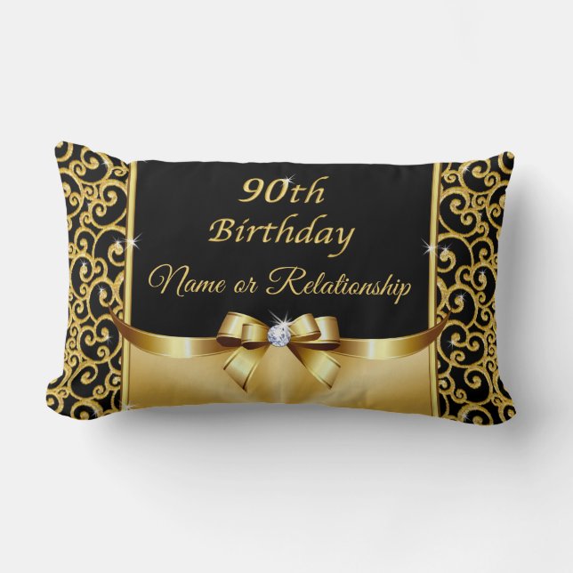 Lovely, 90th Birthday Gifts for Her, Mom, Grandma Lumbar Pillow (Front)