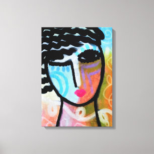 Lovely Abstract Digital Portrait of a Woman Canvas Print