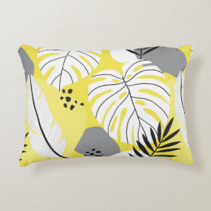 Lovely abstract seamless pattern with tropical pal accent pillow