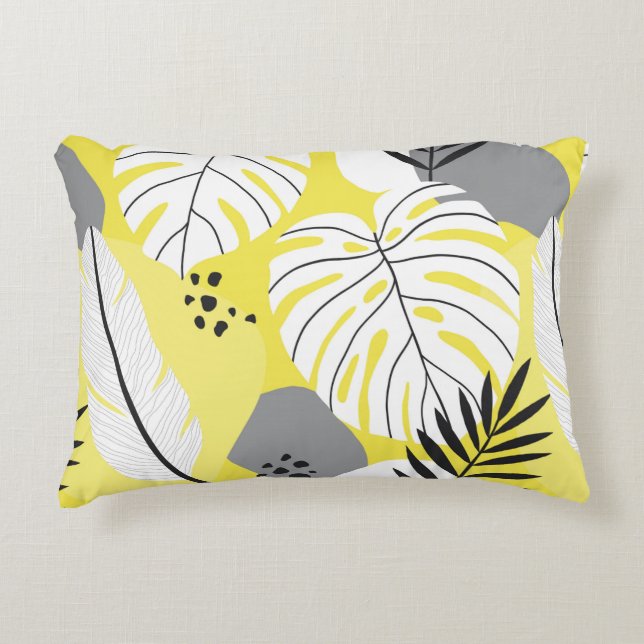 Lovely abstract seamless pattern with tropical pal accent pillow (Front)