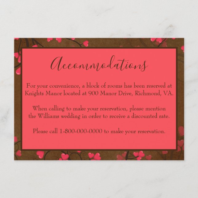 Lovely accommodations enclosure card (Front)