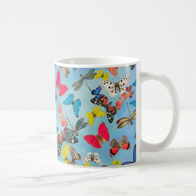 Lovely adorable colourful spring trendy butterfly coffee mug (Right)