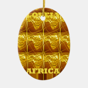 Lovely Africa Africa Maps designs Art colours.png Ceramic Ornament