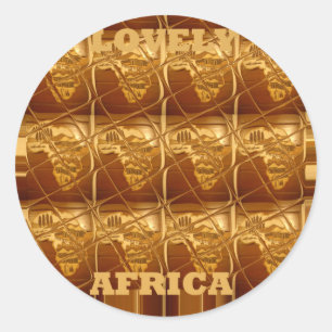 Lovely Africa Map Vector Pattern Art Design Print Classic Round Sticker