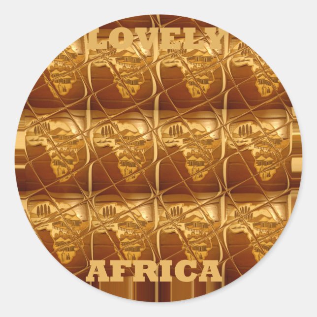 Lovely Africa Map Vector Pattern Art Design Print Classic Round Sticker (Front)