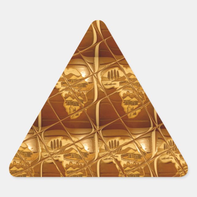 Lovely Africa Map Vector Pattern Art Design Print Triangle Sticker (Front)