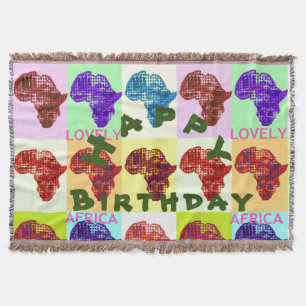 Lovely African Happy Birthday to celebrate Throw Blanket