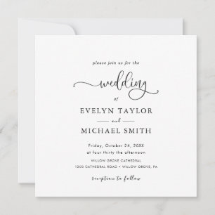 Lovely  All In One  Black Calligraphy Invitation
