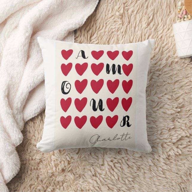 Lovely Amour Heart Pillows Valentine Gifts (Blanket)