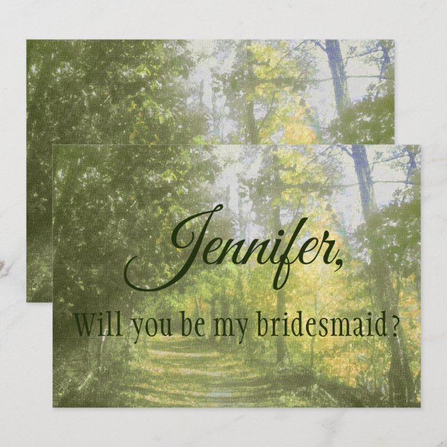 Lovely and Rustic Bridesmaid Proposal Invitation (Front/Back)