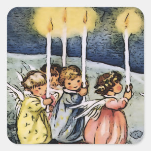 Lovely Angels Square Sticker