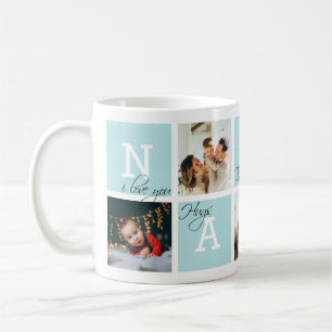 Lovely Appreciation Nanny 5 Photo Light Blue Coffee Mug