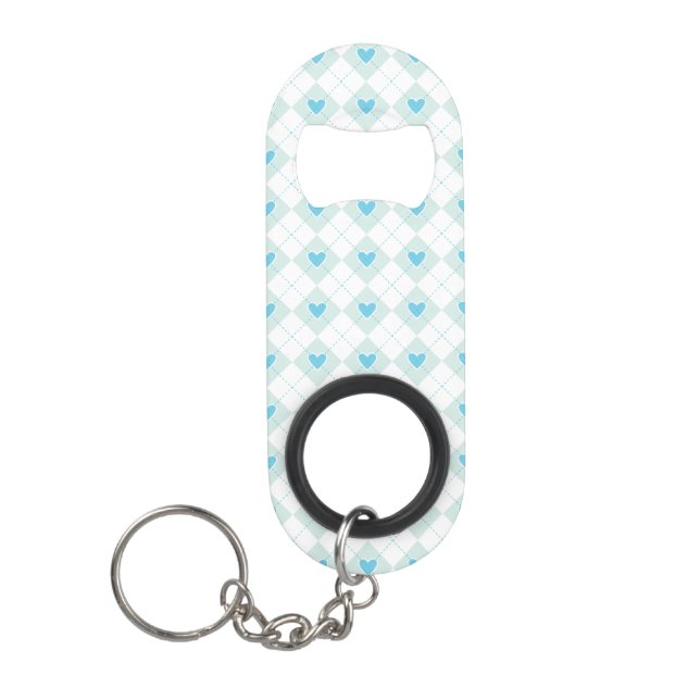 Lovely Argyle Mini Bottle Opener (Front)