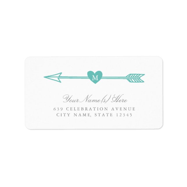 Lovely Arrows Monogram Address Labels (Front)