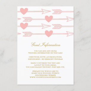 Lovely Arrows Wedding Insert Card / Blush & Gold