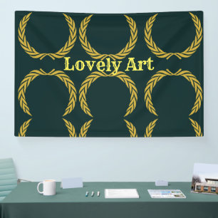 Lovely Art text name with Yellow Crown Image Banner