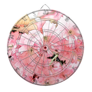 Lovely artistic sketch pink cherry blossom flowers dartboard