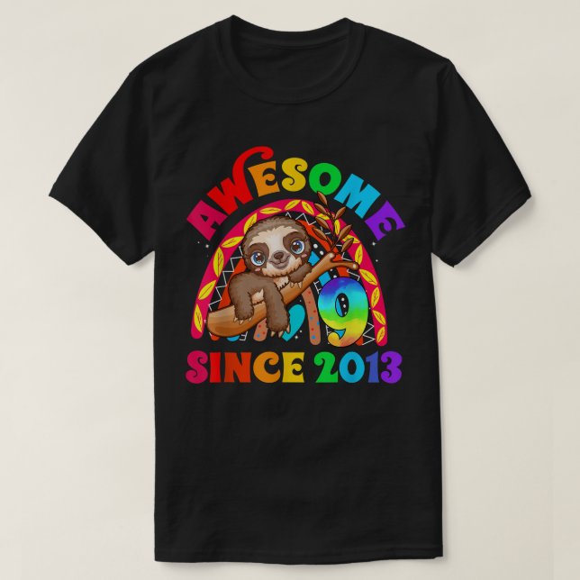 Lovely Awesome since 2013 Sloth style for Girls an T-Shirt (Design Front)