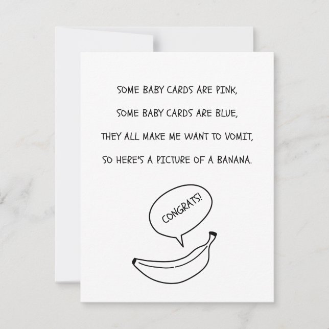 Lovely baby Congratulations map with banana Card (Front)