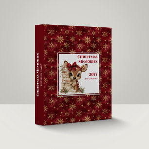 Lovely Baby Deer Christmas Memory Organizer Binder