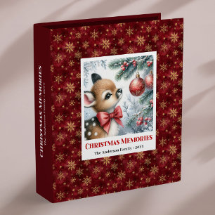 Lovely Baby Deer Snowy Forest Christmas Memory  Binder