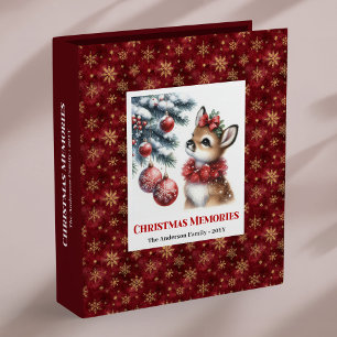 Lovely baby deer snowy forest custom scrapbook  binder